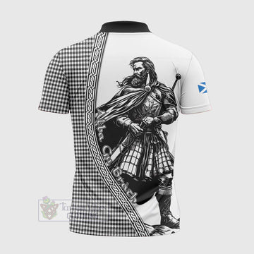 Tartan Vibes Clothing Shepherd Tartan Clan Crest Zipper Polo Shirt with Highlander Warrior Celtic Style
