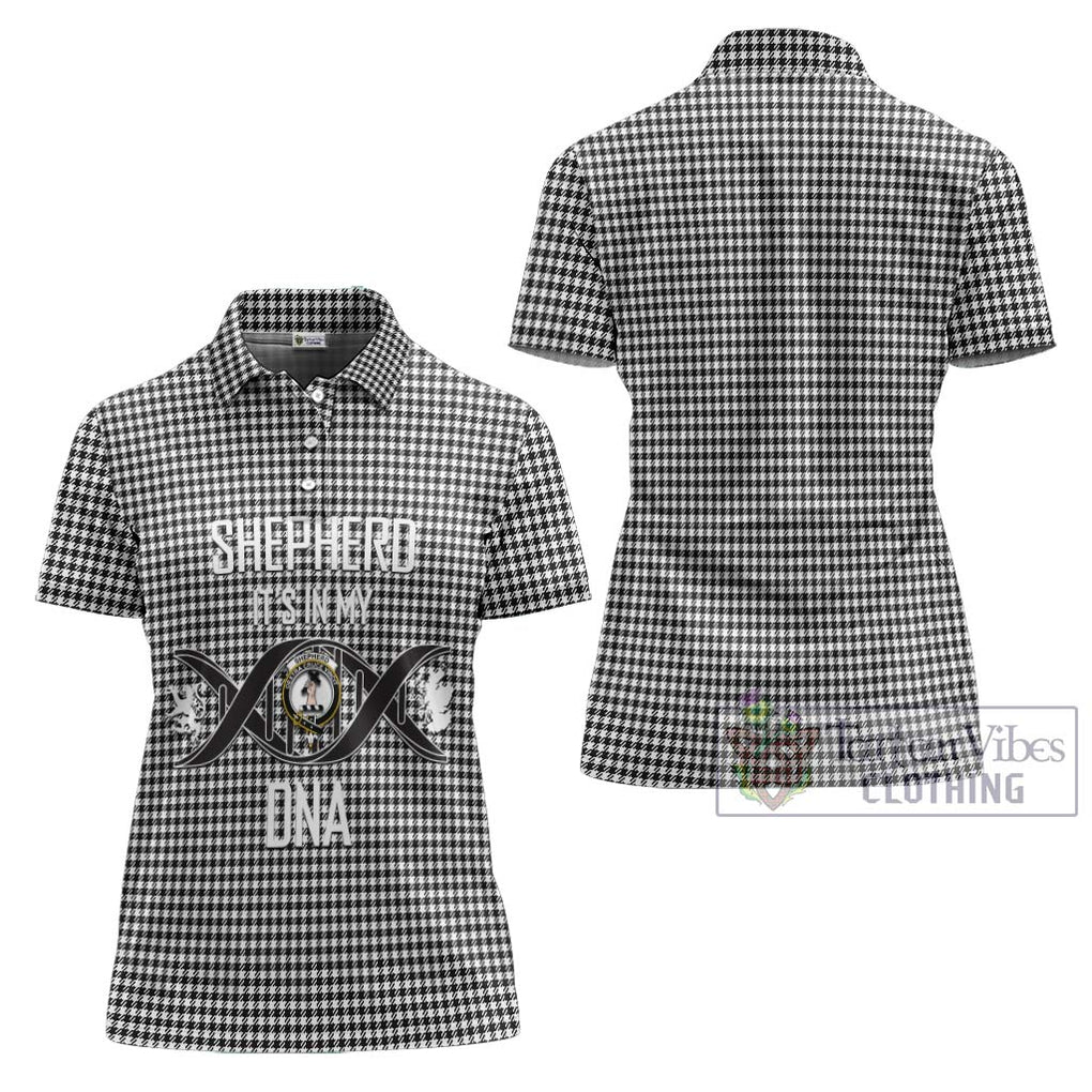 Shepherd Tartan Women's Polo Shirt with Family Crest DNA In Me Style - Tartanvibesclothing Shop