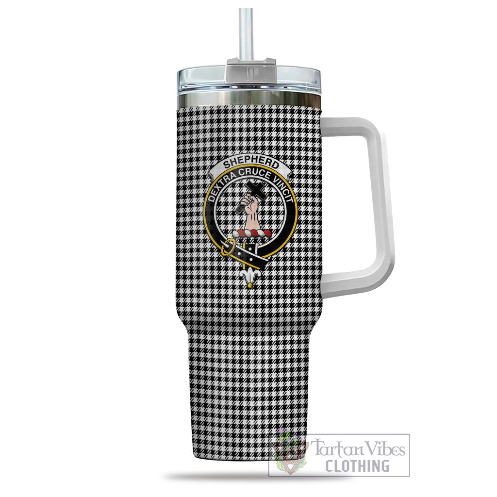 Tartan Vibes Clothing Shepherd Tartan and Family Crest Tumbler with Handle