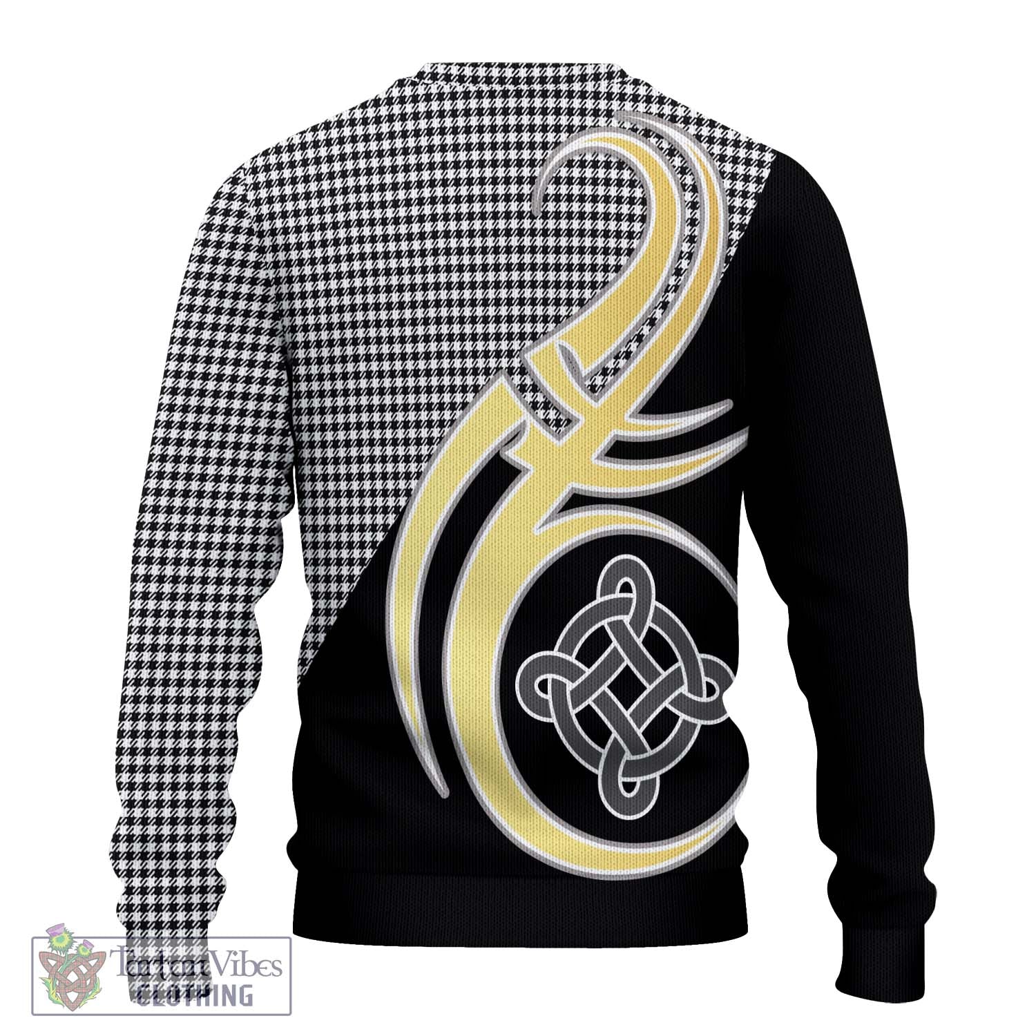 Shepherd Tartan Knitted Sweater with Family Crest and Celtic Symbol Style - Tartan Vibes Clothing