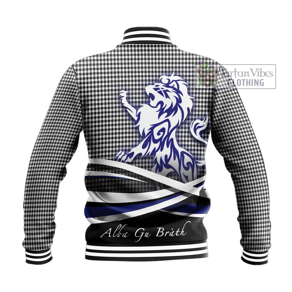 Shepherd Tartan Baseball Jacket with Alba Gu Brath Regal Lion Emblem - Tartanvibesclothing Shop