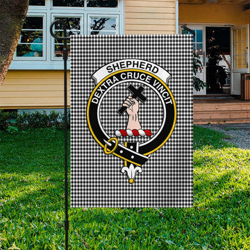 Shepherd Tartan Garden Flag with Family Crest