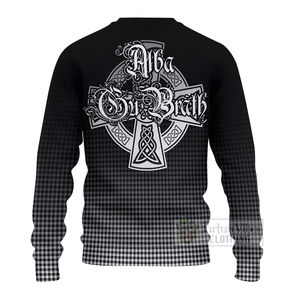 Tartan Vibes Clothing Shepherd Tartan Knitted Sweater Featuring Alba Gu Brath Family Crest Celtic Inspired