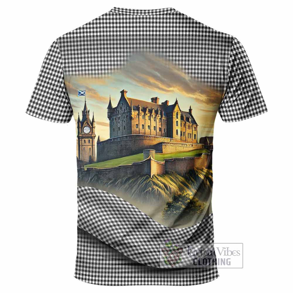 Tartan Vibes Clothing Shepherd Tartan Family Crest T-Shirt with Scottish Ancient Castle Stype