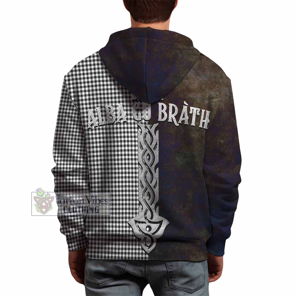 Tartan Vibes Clothing Shepherd Tartan Family Crest Hoodie Alba Gu Brath Be Brave Lion Ancient Style
