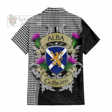 Tartan Vibes Clothing Shepherd Tartan Family Crest Short Sleeve Button Shirt Lion Rampant Royal Thistle Shield Celtic Inspired