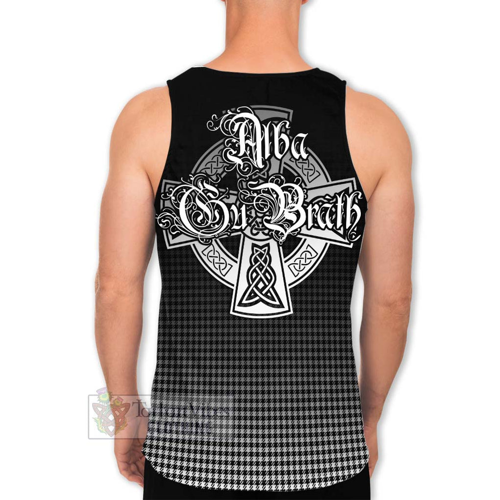 Tartan Vibes Clothing Shepherd Tartan Men's Tank Top Featuring Alba Gu Brath Family Crest Celtic Inspired