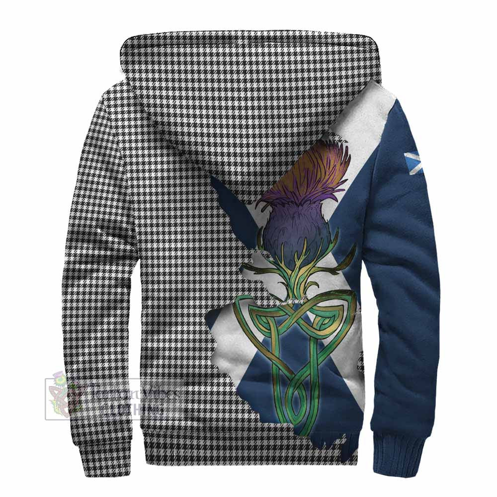 Tartan Vibes Clothing Shepherd Tartan Family Crest Sherpa Hoodie Scottish Thistle Celtic Inspired