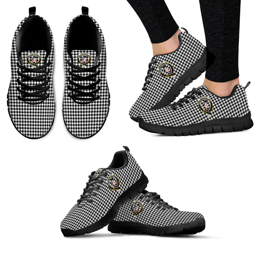 Shepherd Tartan Sneakers with Family Crest - Tartan Vibes Clothing