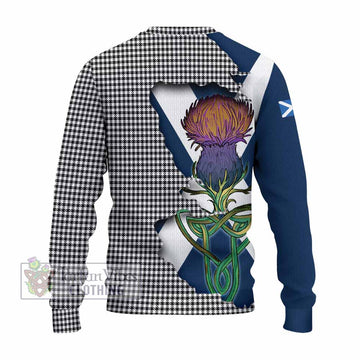 Tartan Vibes Clothing Shepherd Tartan Family Crest Knitted Sweater Scottish Thistle Celtic Inspired