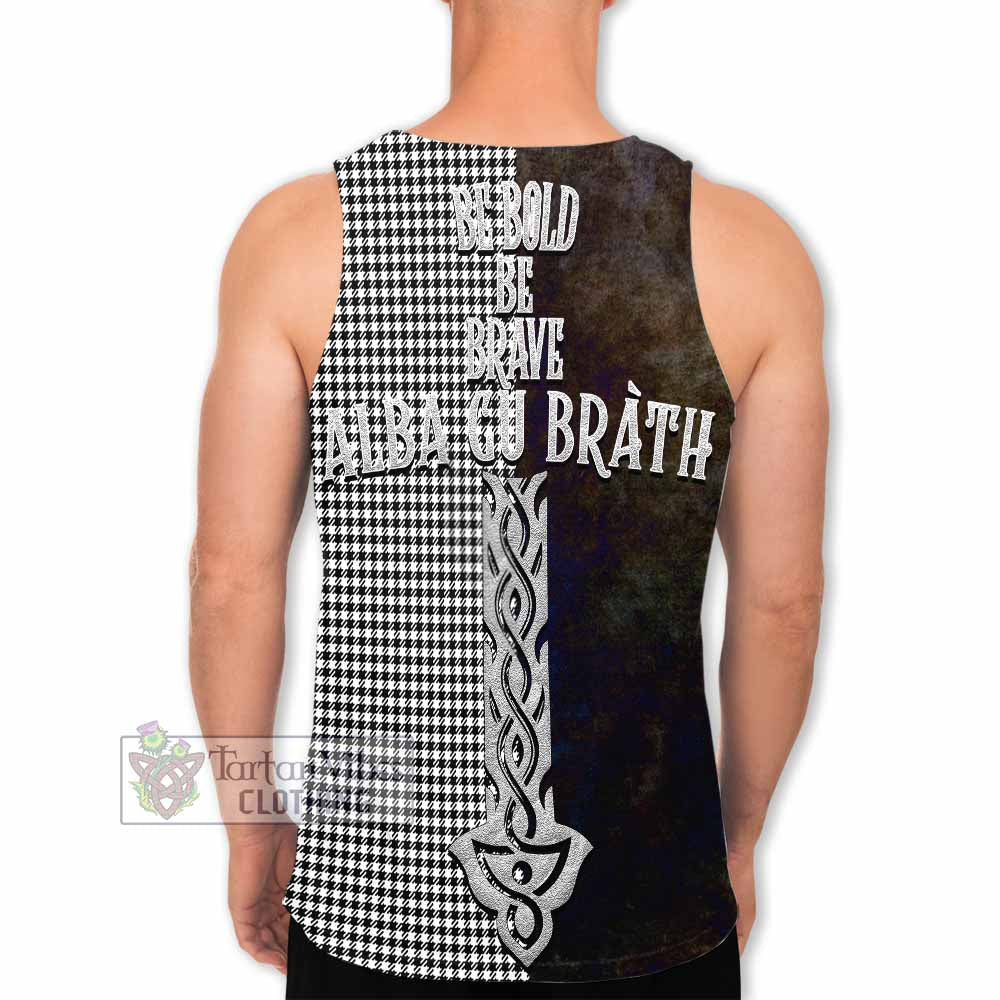 Tartan Vibes Clothing Shepherd Tartan Family Crest Men's Tank Top Alba Gu Brath Be Brave Lion Ancient Style