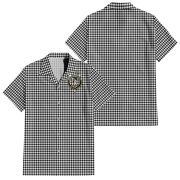 Shepherd Tartan Short Sleeve Button Down Shirt with Family Crest