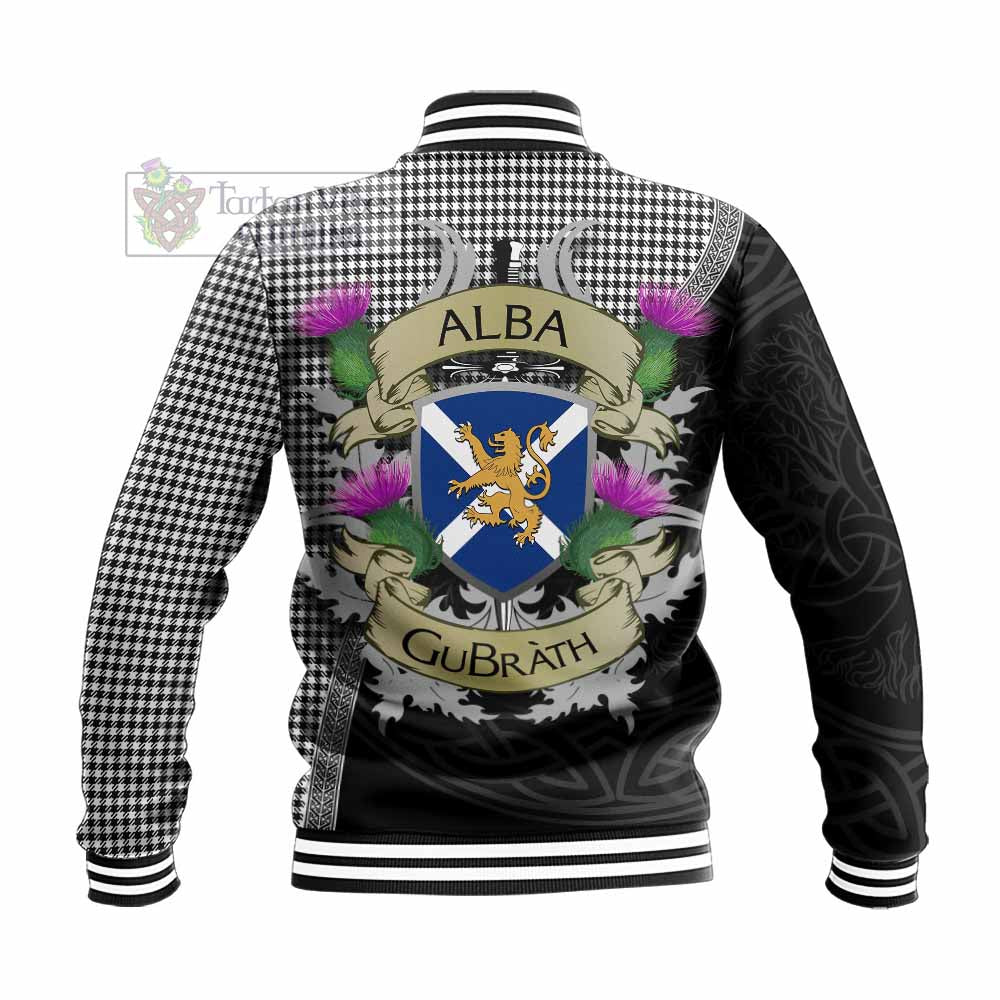 Tartan Vibes Clothing Shepherd Tartan Family Crest Baseball Jacket Lion Rampant Royal Thistle Shield Celtic Inspired