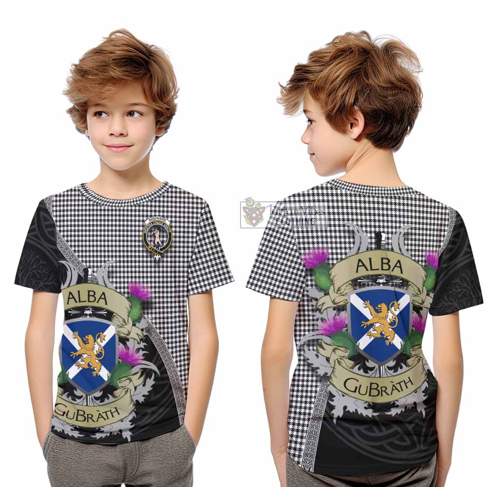 Tartan Vibes Clothing Shepherd Tartan Family Crest Kid T-Shirt Lion Rampant Royal Thistle Shield Celtic Inspired