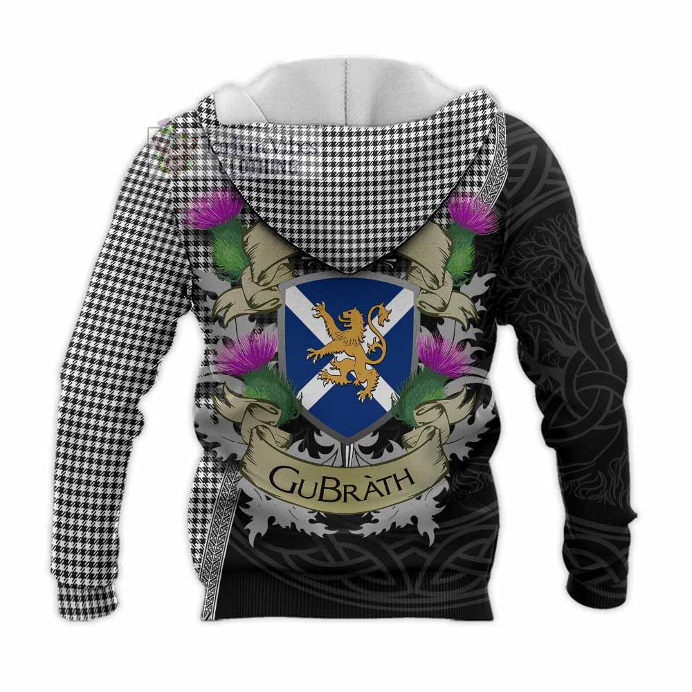 Tartan Vibes Clothing Shepherd Tartan Family Crest Knitted Hoodie Lion Rampant Royal Thistle Shield Celtic Inspired