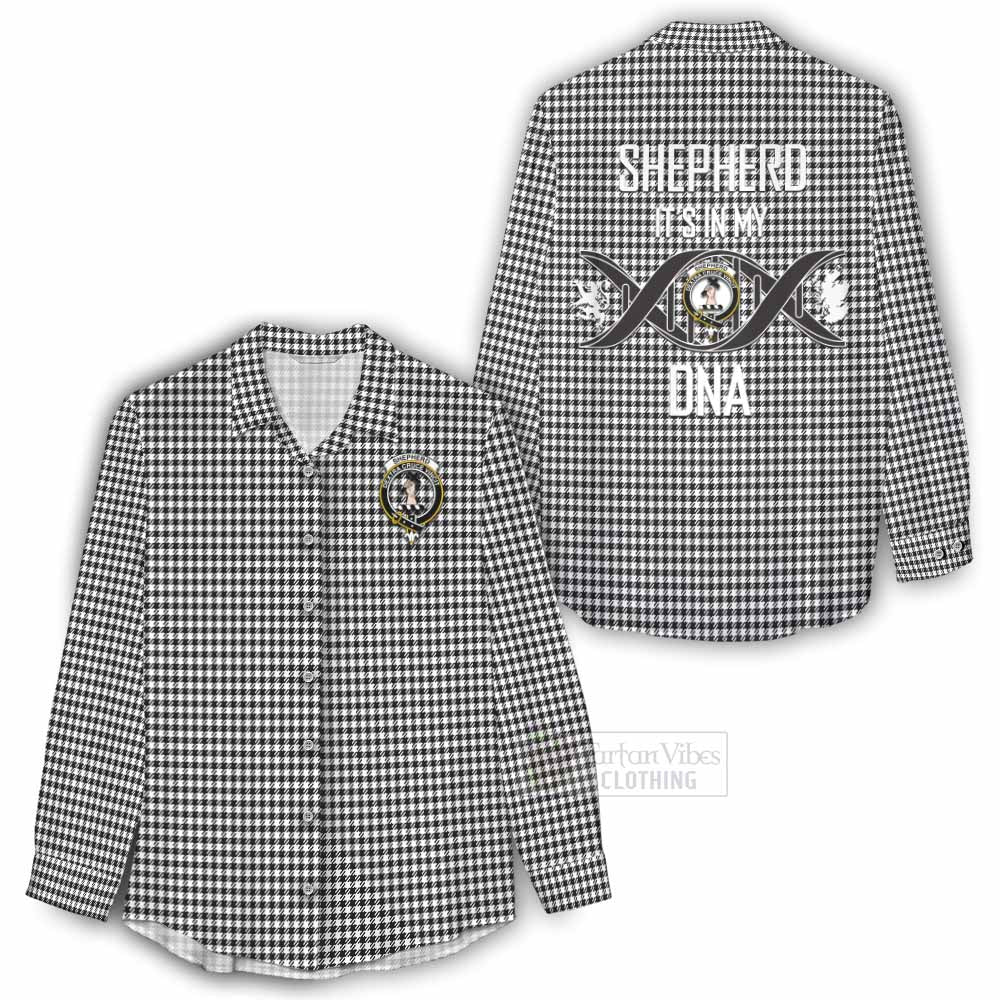 Tartan Vibes Clothing Shepherd Tartan Women's Casual Shirt with Family Crest DNA In Me Style