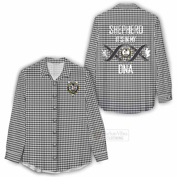 Tartan Vibes Clothing Shepherd Tartan Women's Casual Shirt with Family Crest DNA In Me Style
