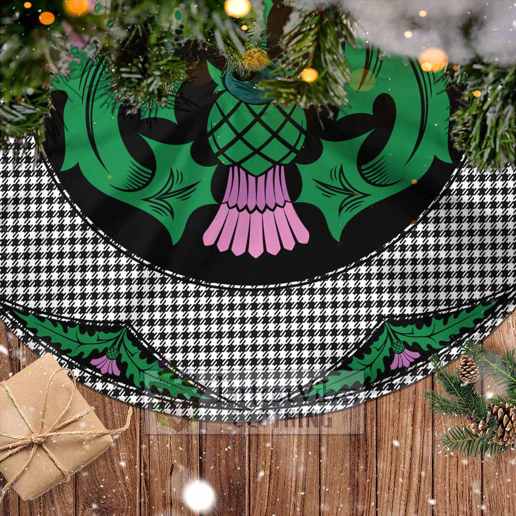 Tartan Vibes Clothing Shepherd Tartan Christmas Tree Skirt Scottish Thistle Style