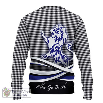 Shepherd Tartan Knitted Sweater with Alba Gu Brath Regal Lion Emblem - Tartanvibesclothing Shop