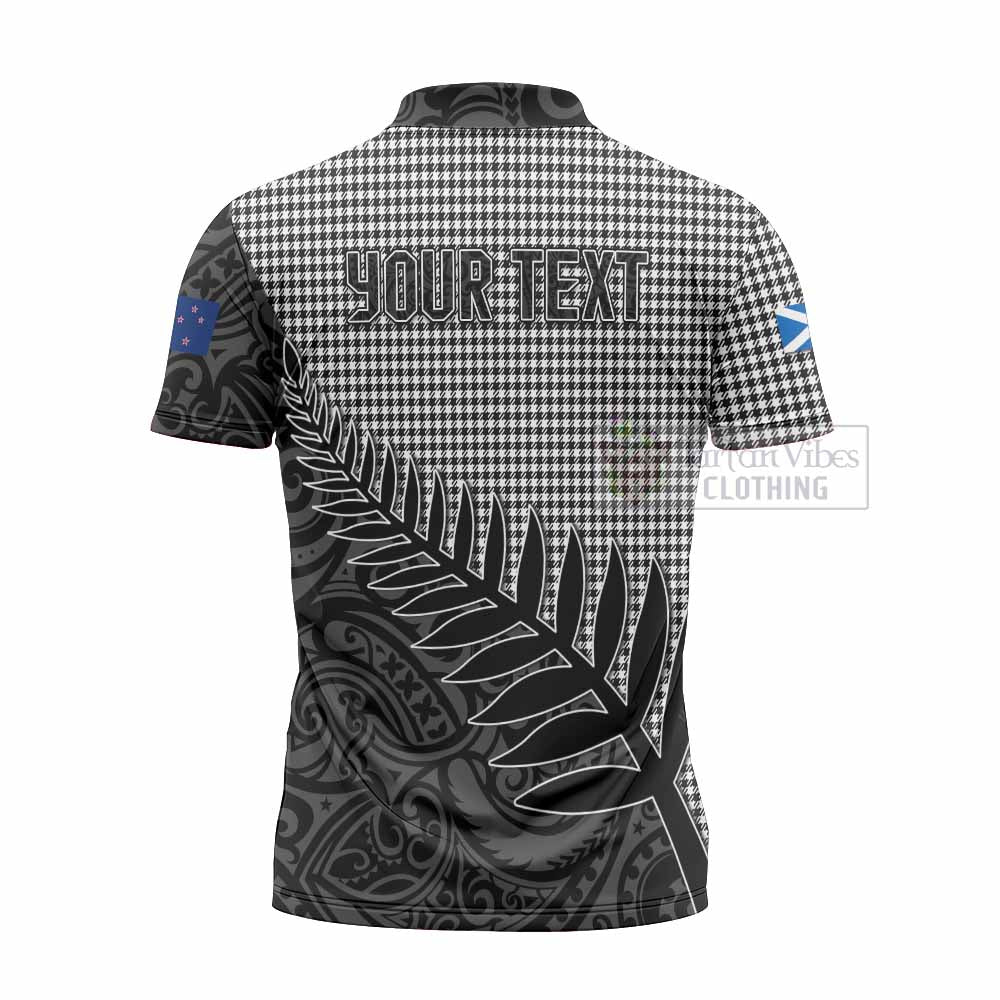 Tartan Vibes Clothing Shepherd Crest Tartan Zipper Polo Shirt with New Zealand Silver Fern Half Style