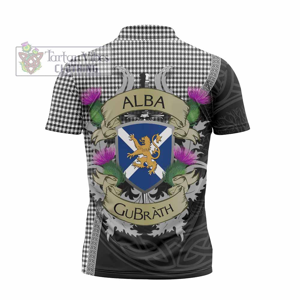 Tartan Vibes Clothing Shepherd Tartan Family Crest Zipper Polo Shirt Lion Rampant Royal Thistle Shield Celtic Inspired
