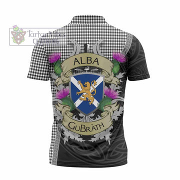 Shepherd Tartan Family Crest Zipper Polo Shirt Lion Rampant Royal Thistle Shield Celtic Inspired