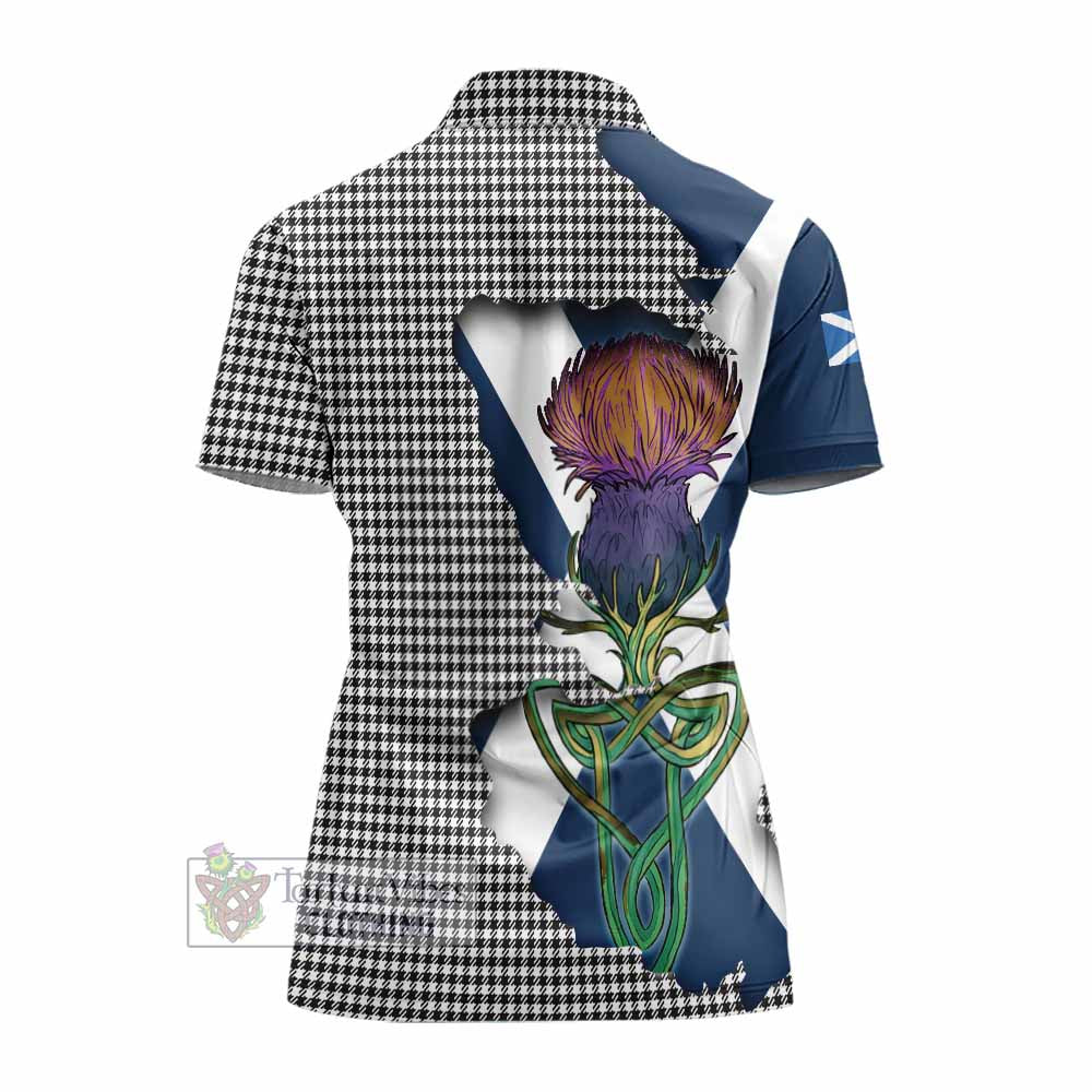 Tartan Vibes Clothing Shepherd Tartan Family Crest Women's Polo Shirt Scottish Thistle Celtic Inspired