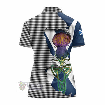 Tartan Vibes Clothing Shepherd Tartan Family Crest Women's Polo Shirt Scottish Thistle Celtic Inspired