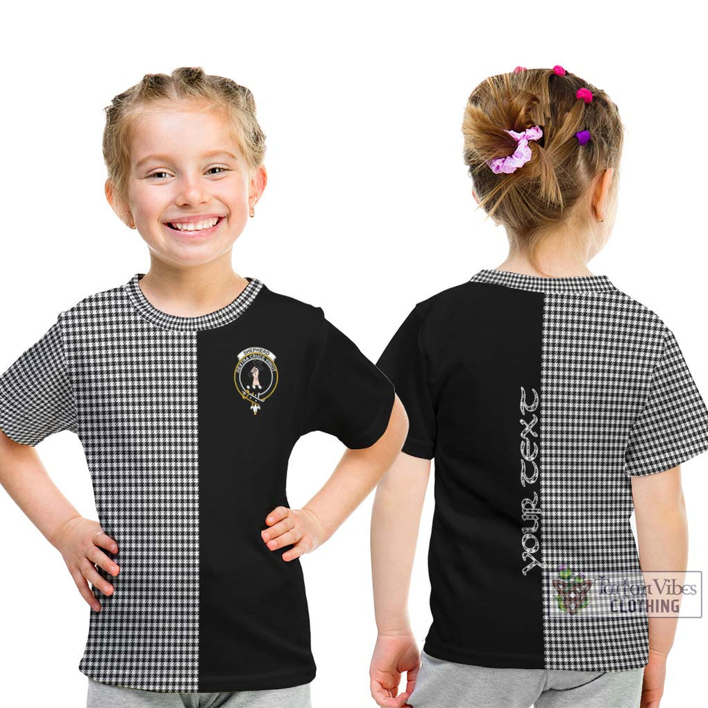 Shepherd Tartan Kid T-Shirt with Family Crest and Half Of Me Style - Tartanvibesclothing Shop