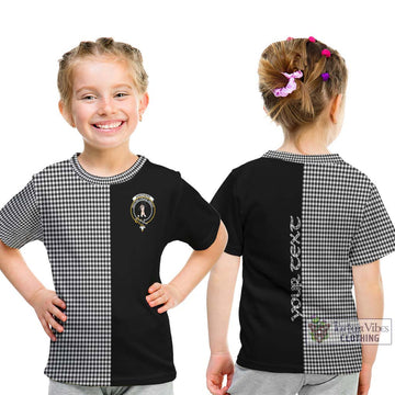 Shepherd Tartan Kid T-Shirt with Family Crest and Half Of Me Style - Tartanvibesclothing Shop