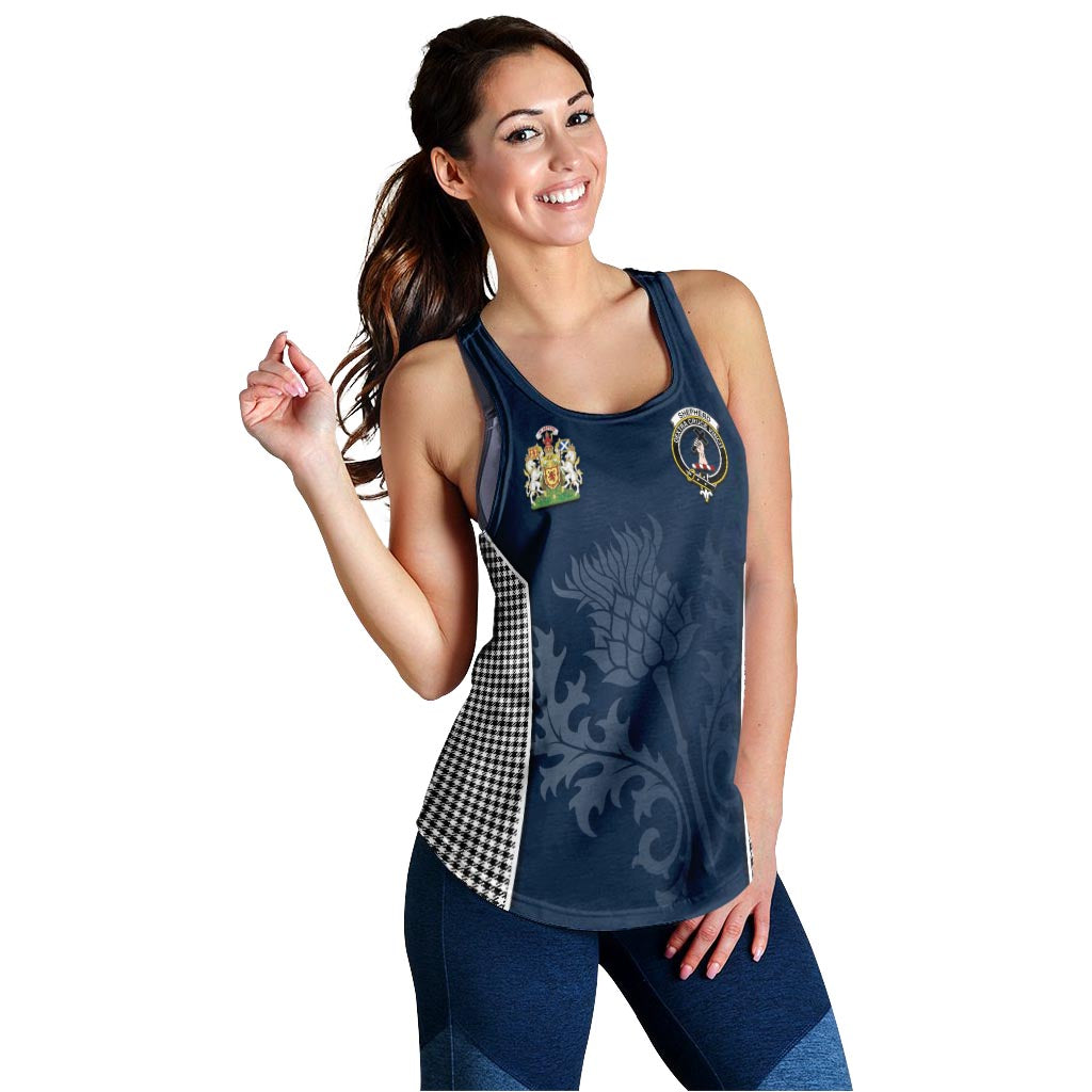 Tartan Vibes Clothing Shepherd Tartan Women's Racerback Tanks with Family Crest and Scottish Thistle Vibes Sport Style
