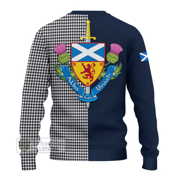 Tartan Vibes Clothing Shepherd Tartan Knitted Sweater with Scottish Lion Royal Arm Half Style