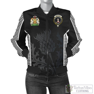 Shepherd Tartan Bomber Jacket with Family Crest and Scottish Thistle Vibes Sport Style