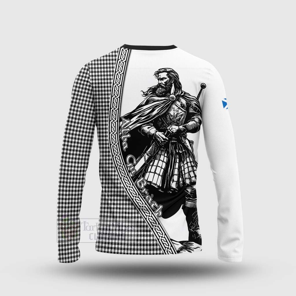Shepherd Tartan Clan Crest Long Sleeve T-Shirt with Highlander Warrior Celtic Style - Tartan Vibes Clothing