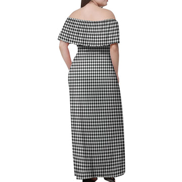 Shepherd Tartan Off Shoulder Long Dress