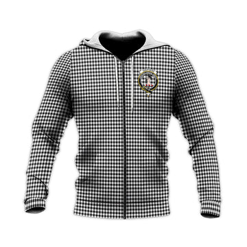 Shepherd Tartan Knitted Hoodie with Family Crest