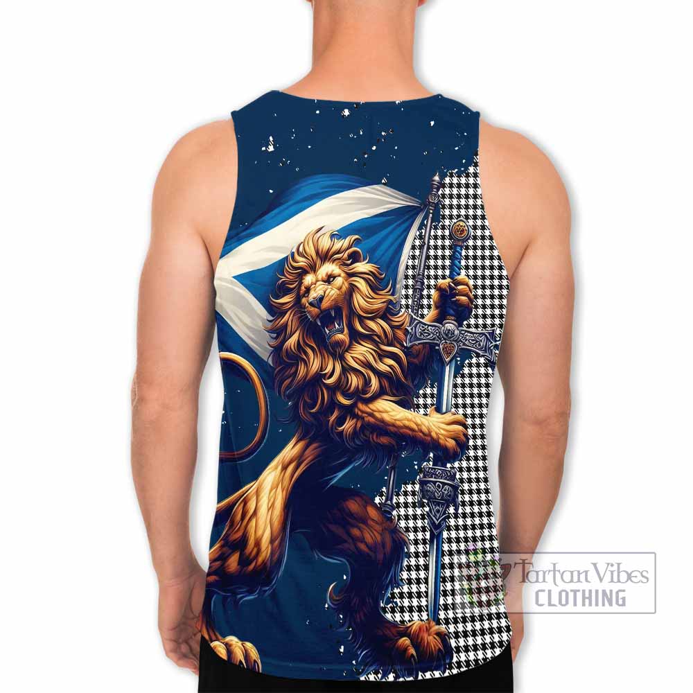Tartan Vibes Clothing Shepherd Tartan Family Crest Men's Tank Top with Scottish Majestic Lion
