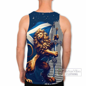 Tartan Vibes Clothing Shepherd Tartan Family Crest Men's Tank Top with Scottish Majestic Lion