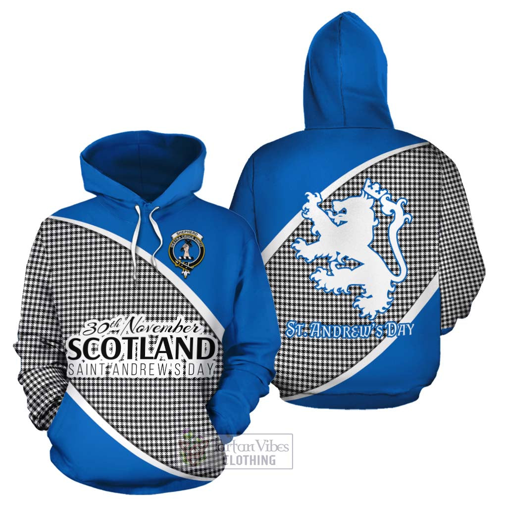 Tartan Vibes Clothing Shepherd Family Crest Tartan Cotton Hoodie Celebrate Saint Andrew's Day in Style