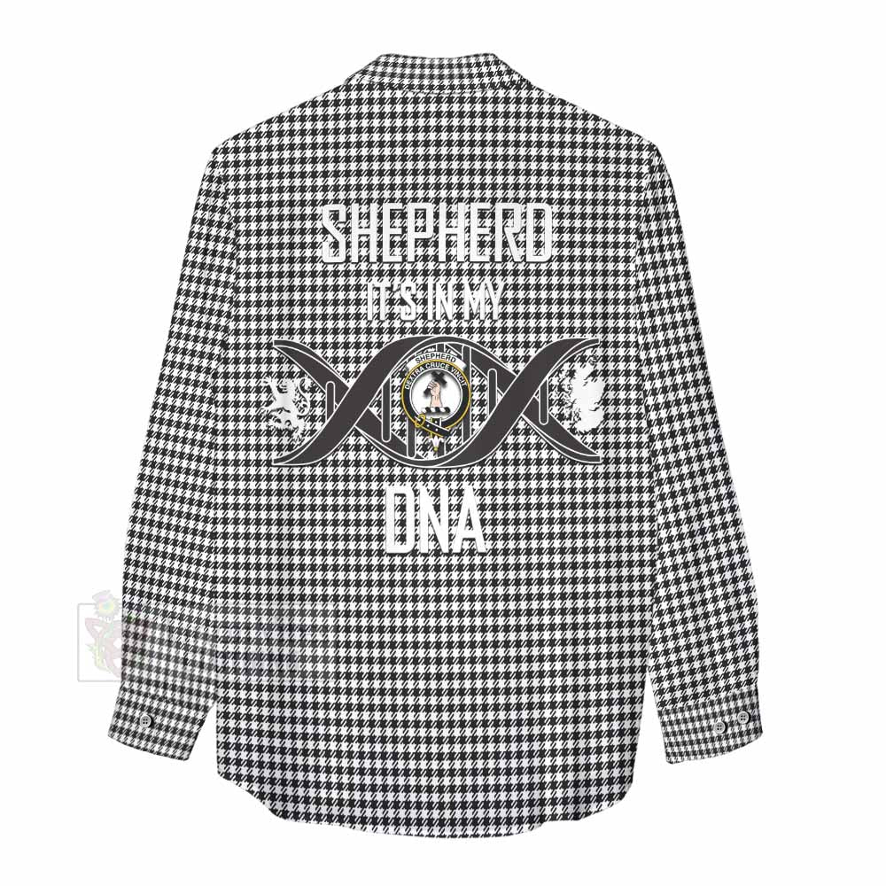 Tartan Vibes Clothing Shepherd Tartan Women's Casual Shirt with Family Crest DNA In Me Style