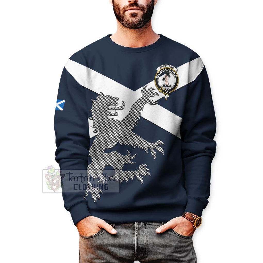 Tartan Vibes Clothing Shepherd Tartan Lion Rampant Sweatshirt – Proudly Display Your Heritage with Alba Gu Brath and Clan Name