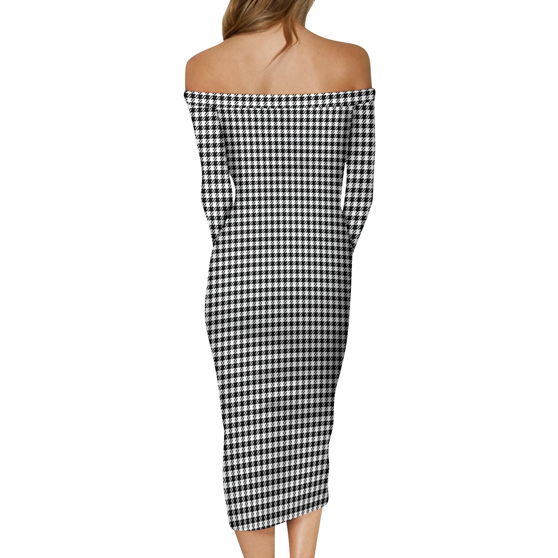 Shepherd Tartan Off Shoulder Lady Dress - Tartanvibesclothing