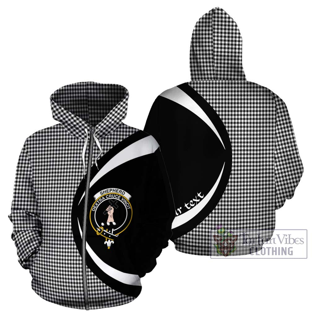 Shepherd Tartan Hoodie with Family Crest Circle Style - Tartan Vibes Clothing