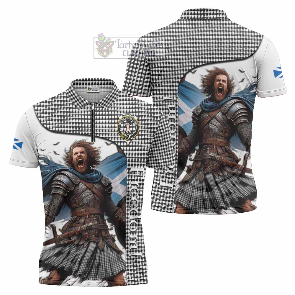 Tartan Vibes Clothing Shepherd Crest Tartan Zipper Polo Shirt Inspired by the Freedom of Scottish Warrior
