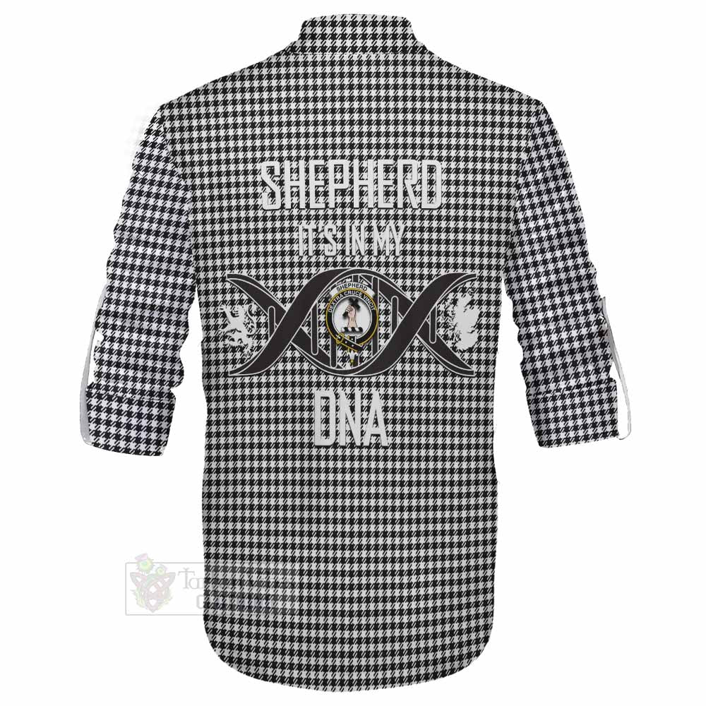 Tartan Vibes Clothing Shepherd Tartan Ghillie Kilt Shirt with Family Crest DNA In Me Style