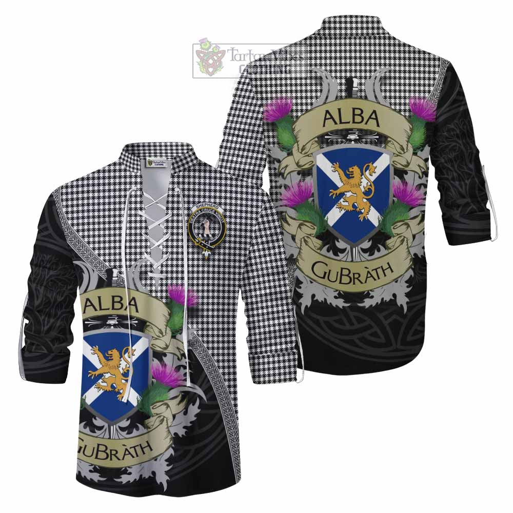 Tartan Vibes Clothing Shepherd Tartan Family Crest Ghillie Kilt Shirt Lion Rampant Royal Thistle Shield Celtic Inspired