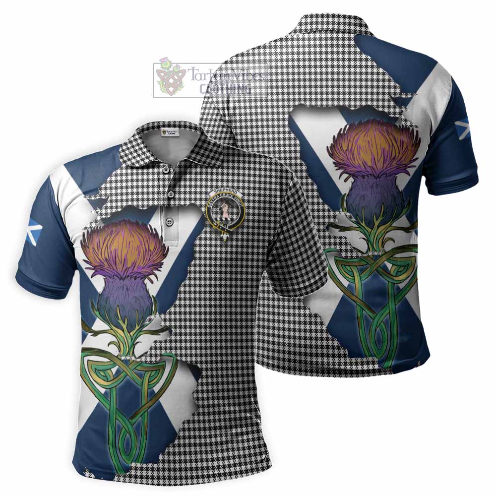 Tartan Vibes Clothing Shepherd Tartan Family Crest Polo Shirt Scottish Thistle Celtic Inspired