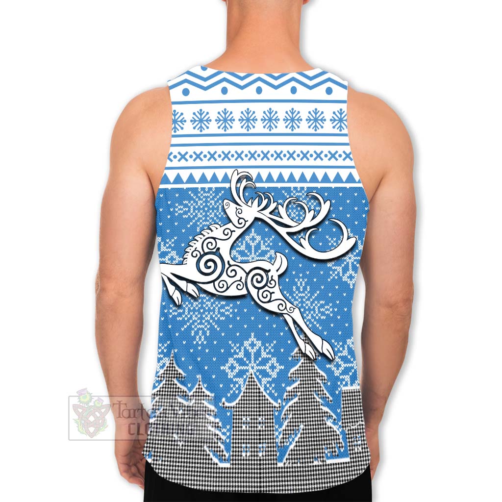 Tartan Vibes Clothing Shepherd Clan Christmas Men's Tank Top Celtic Reindeer Style