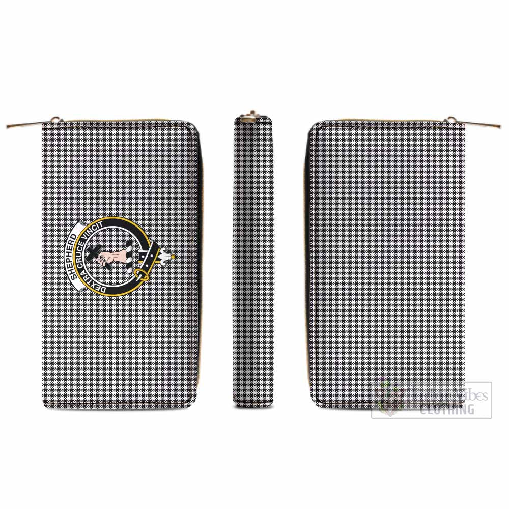 Tartan Vibes Clothing Shepherd Tartan Women's Leather Wallet with Family Crest