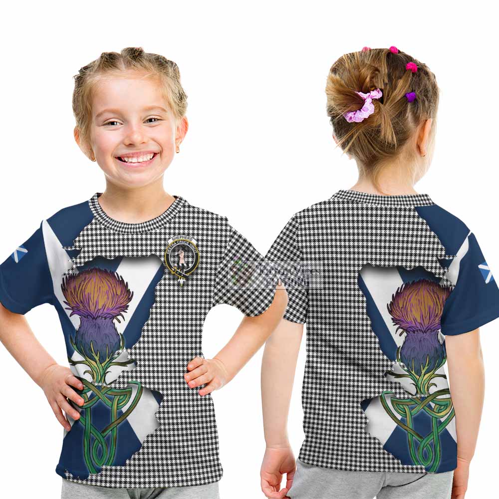 Tartan Vibes Clothing Shepherd Tartan Family Crest Kid T-Shirt Scottish Thistle Celtic Inspired